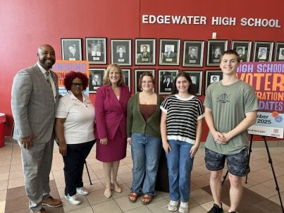 Supervisor of Elections Karen Castor Dentel Makes Announcements at Local High School in Honor of National Voter Registration Day